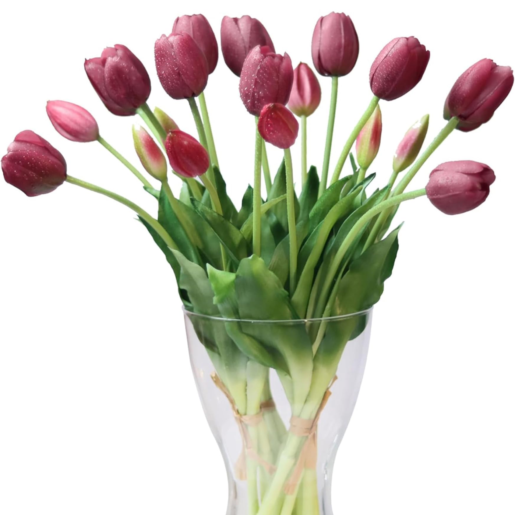 Tulipes artificielles en silicone souple violet de qualité premium