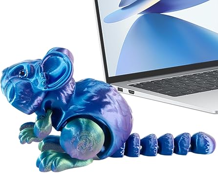 Articulated Animal Toy, Hamster Desk Decor, Fidget Animal Toy Three-Dimensional Printed Animal Figurine, Exquisitely Articulated Cute Hamster Fidget Toys, Cute Animal Toys for Home, Office, Decor