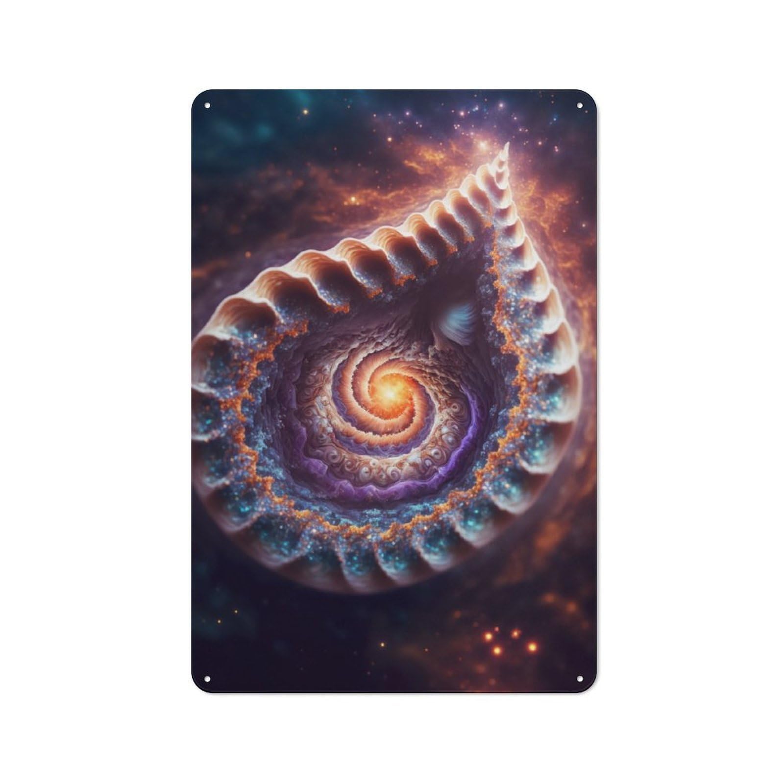 Junmoney Cosmic Shell Metal Wall Sign 30X20cm Featuring For Bar Or Restaurant, For Bar Decor Enthusiasts