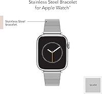 Vista 16 de Anne Klein Correa de acero inoxidable para Apple Watch, segura, ajustable, correa de repuesto para Apple Watch, se adapta a la mayoría de muñecas