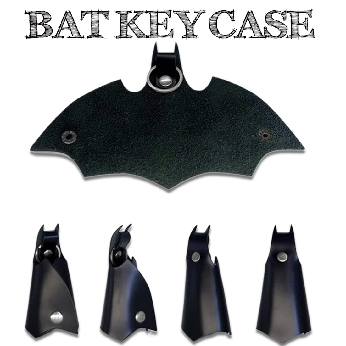Portachiavi A Forma Di Pipistrello In Ecopelle - Leggero E Compatto Per Chiavi Auto/Moto