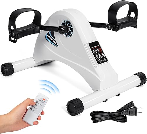 LUBBYGIM - Mini ejercitador motorizado de pedal de bicicleta estática para entrenamiento de rehabilitación de personas mayores, ejercitador