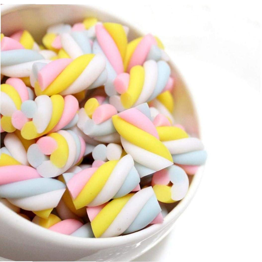 Casecover Assorted,Rainbow 10Pcs Assorted Slime Charms Rainbow Marshmallow Candy Heart Shaped Resin Charms Slices Flatback Buttons Cabochons Scrapbooking Diy