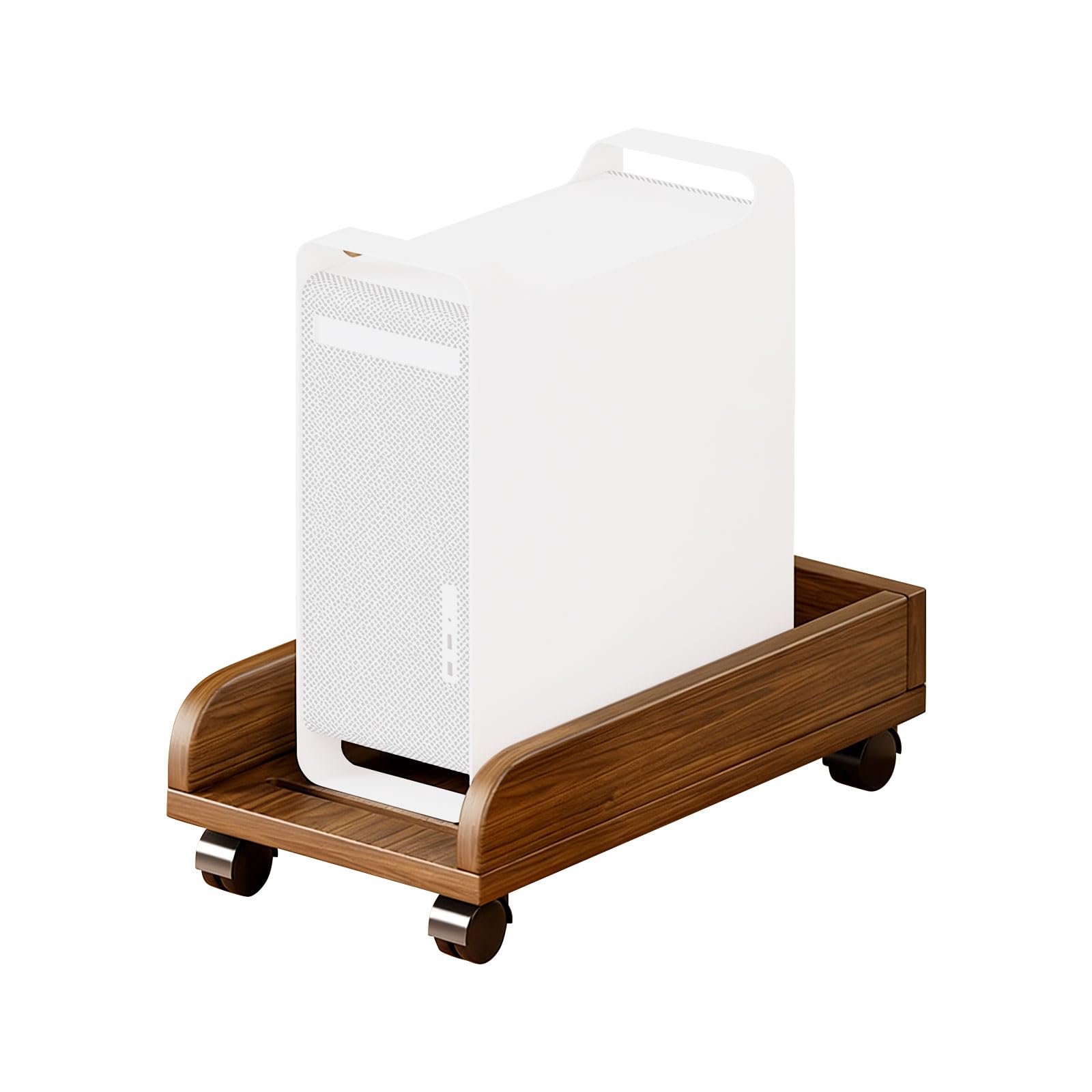 Buxuaaaa Space Saving Computer Base Featuring Strong Wood Build and Smooth Rolling Casters for Easy Placement Wheeled Computer Base