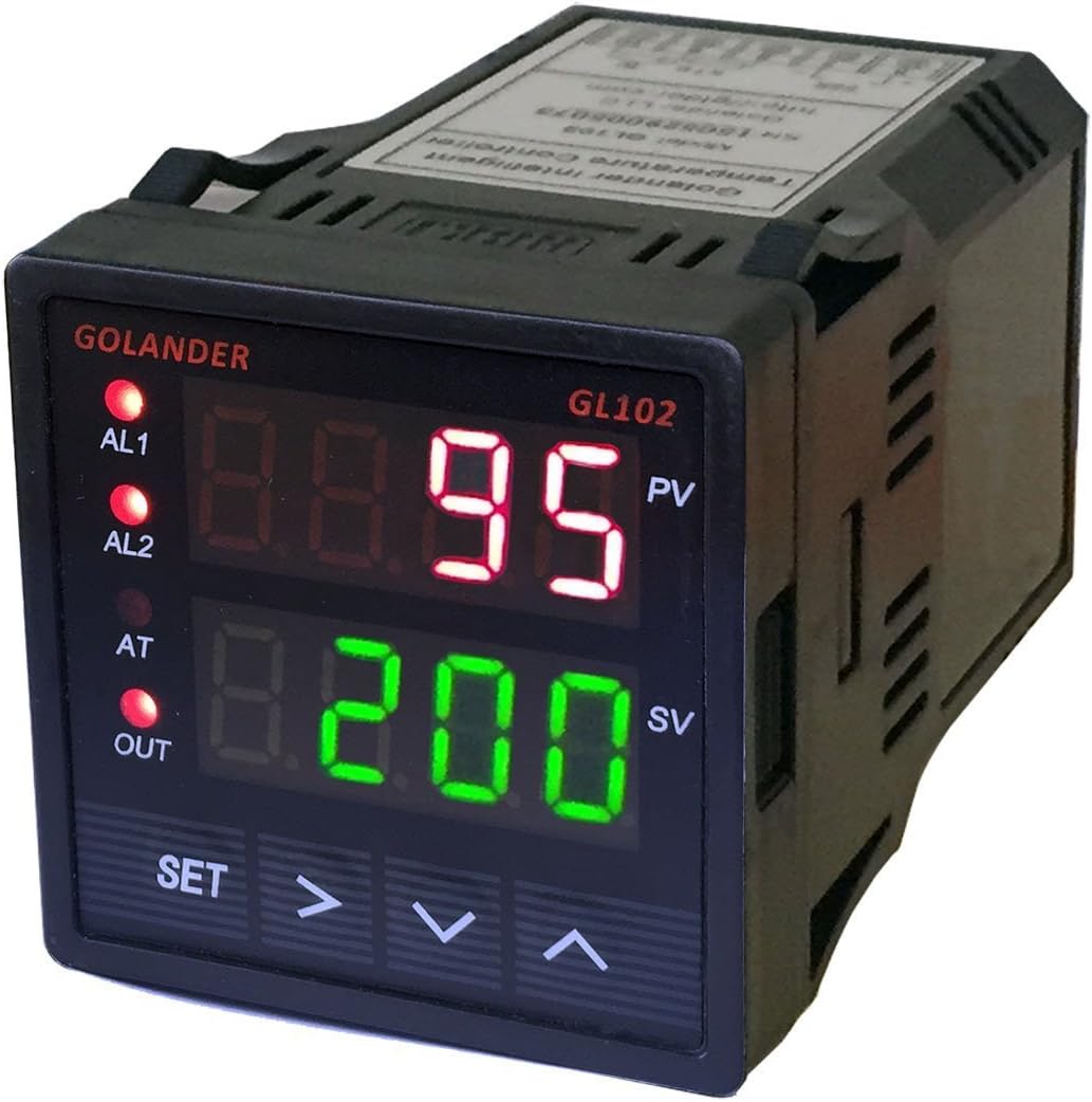 Universal 1/16DIN PID Temperature Controller, PID, On/off, Manual Control, with 2 Alarm Relays