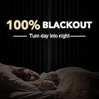 Vista 30 de H.VERSAILTEX Cortinas 100% opacas con aislamiento térmico, texturizadas, de lino, con bloqueo completo de calor y luz, para sala de estar y Negro