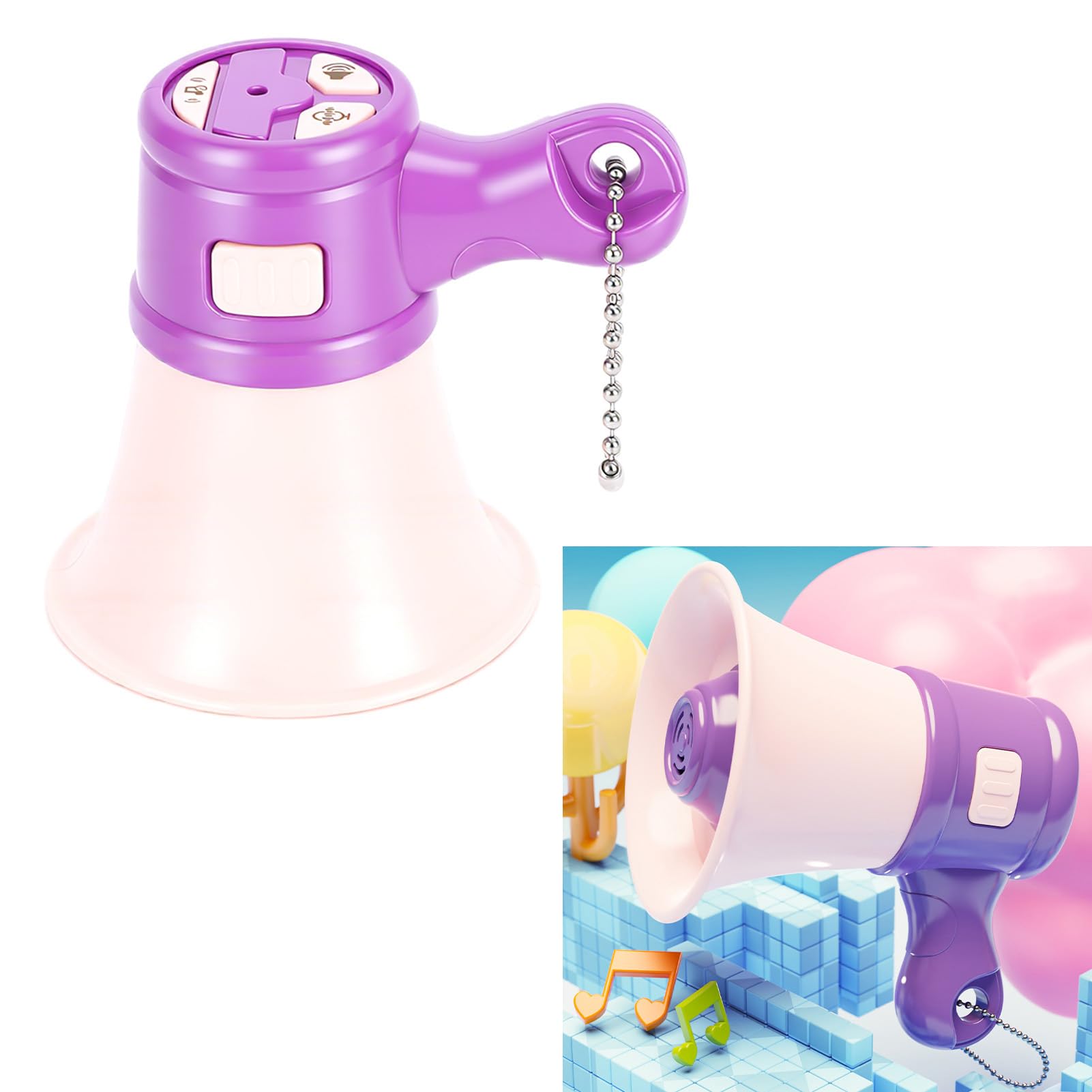 Megáfono Altavoz, Mini Amplificador de Voz Portátil Juguete con Función de Grabación Truco Broma Juguetes Regalos para Niños para Eventos Escolares Porristas — view 9