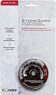 StoneGard Stove Top Thermometer (3-26) for Soapstone Wood Stoves. Monitors Soapstone Temperature for Optimal Performance and Long Life.