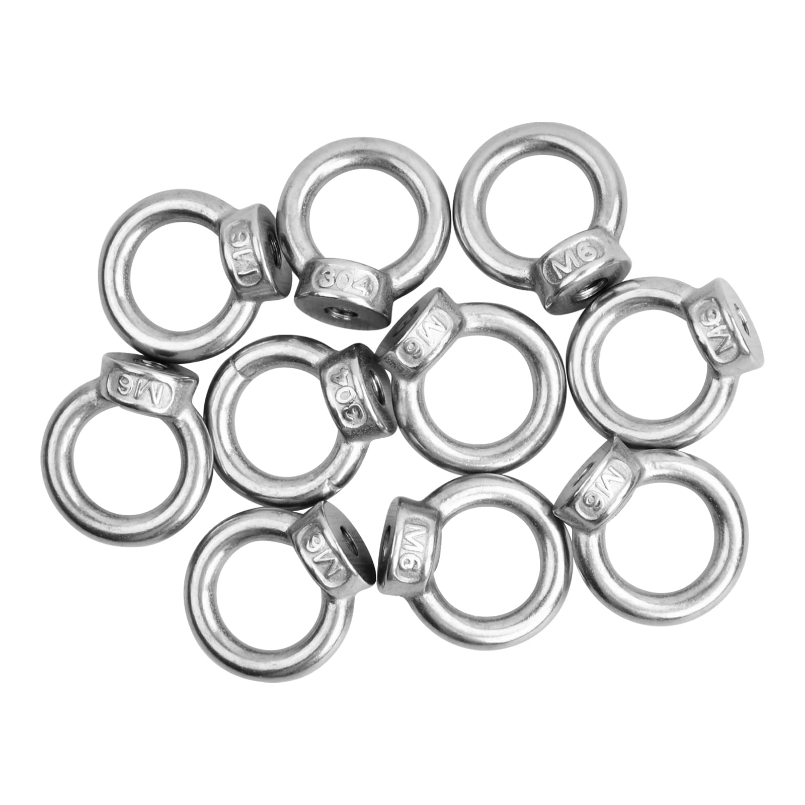 Set Di 8 Ancoraggi Per Binario A T – Bulloni A Occhiello In Acciaio Inox M8, Per Fissare Corde Elastiche E Reti