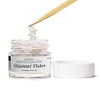 Vista 23 de Bakell 's White Shimmer Flakes - (0.14 oz y 1 tarro) Elegantes copos de purpurina comestibles para tus maravillas culinarias