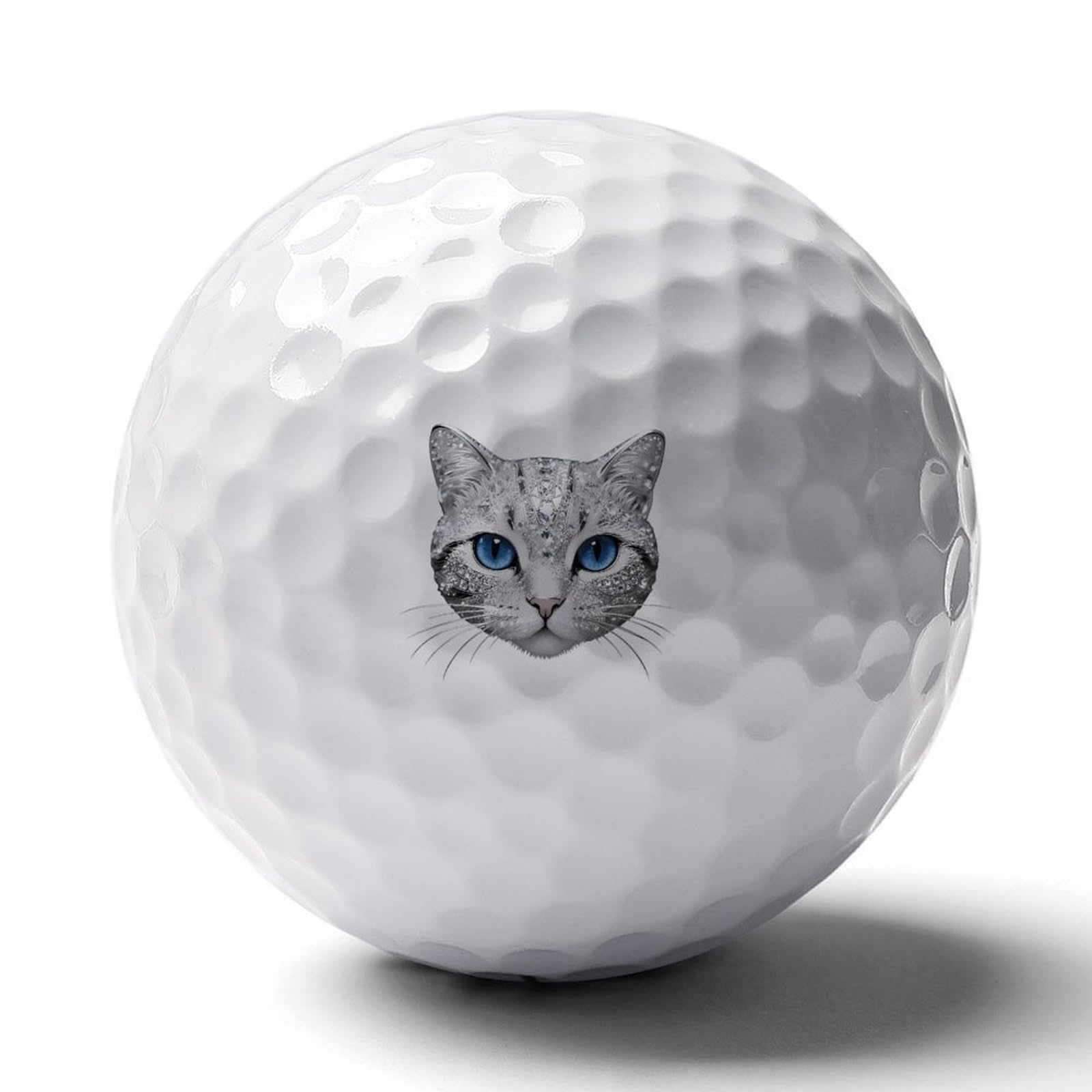 Sparkling Cat Personalized Golf Balls Funny Long Distance Practice Golf Ball for Men Women Backyard