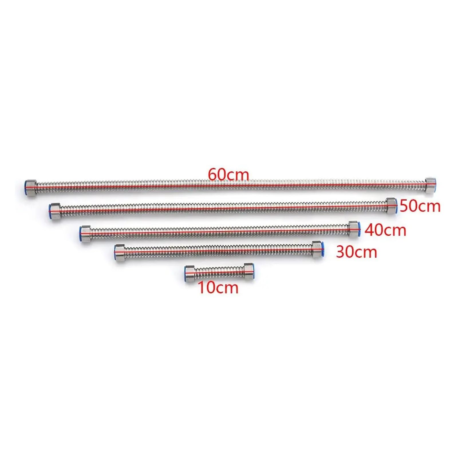Manguera de grifo de baño de acero inoxidable, tubo corrugado, conector de calentador, tubo de agua de suministro de fontanería, 60 cm de longitud