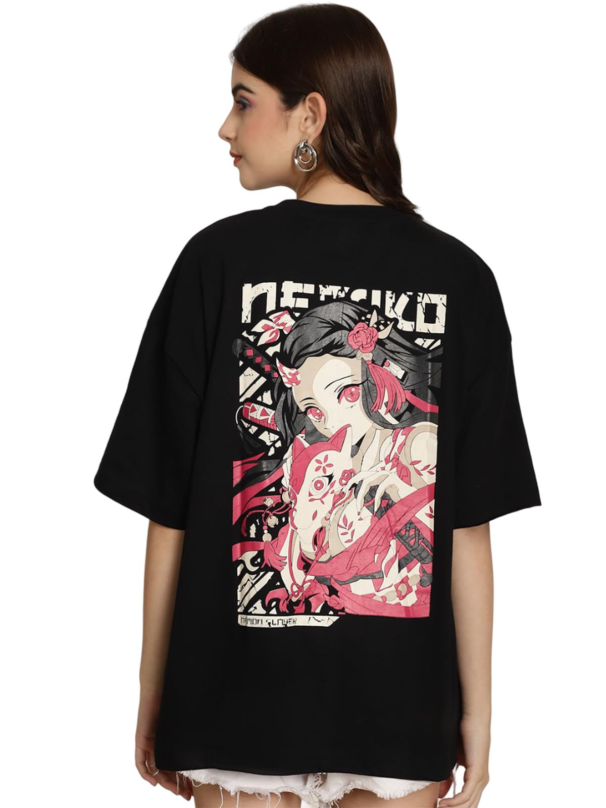 FabfleePure Cotton Oversized Baggy Fit Drop Shoulder Latest Aesthetic & Cool Graphic Printed Half Sleeve Tshirt for Women |Trendy Tees |Casual Loose Korean T-Shirt