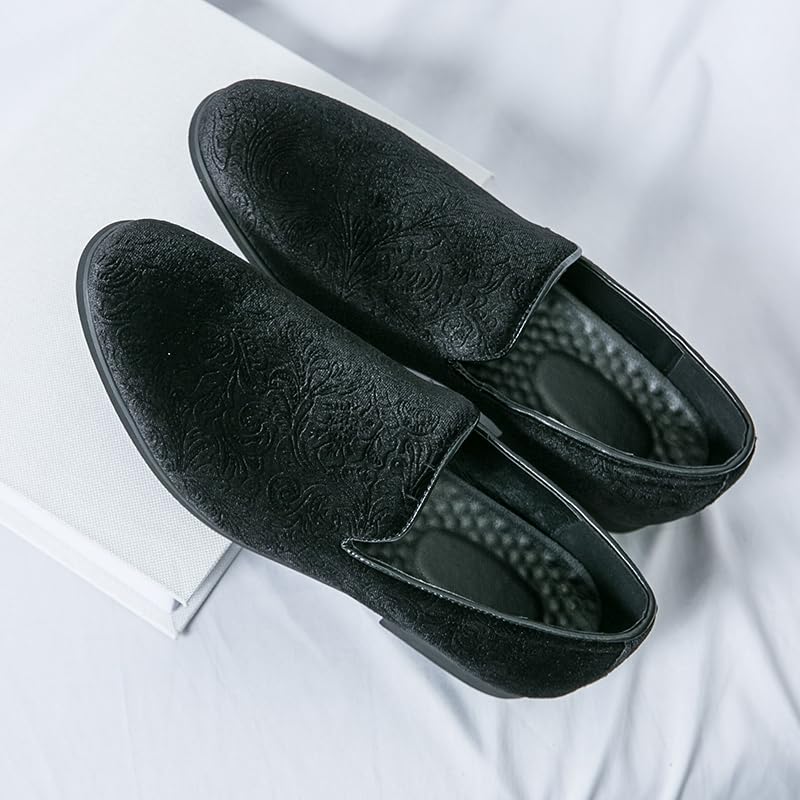 Men's Luxury Velvet Penny Loafers Shoes Suede Embossing Dress Loafers Daily Boats Shoes for Party Wedding Prom Size 6-122