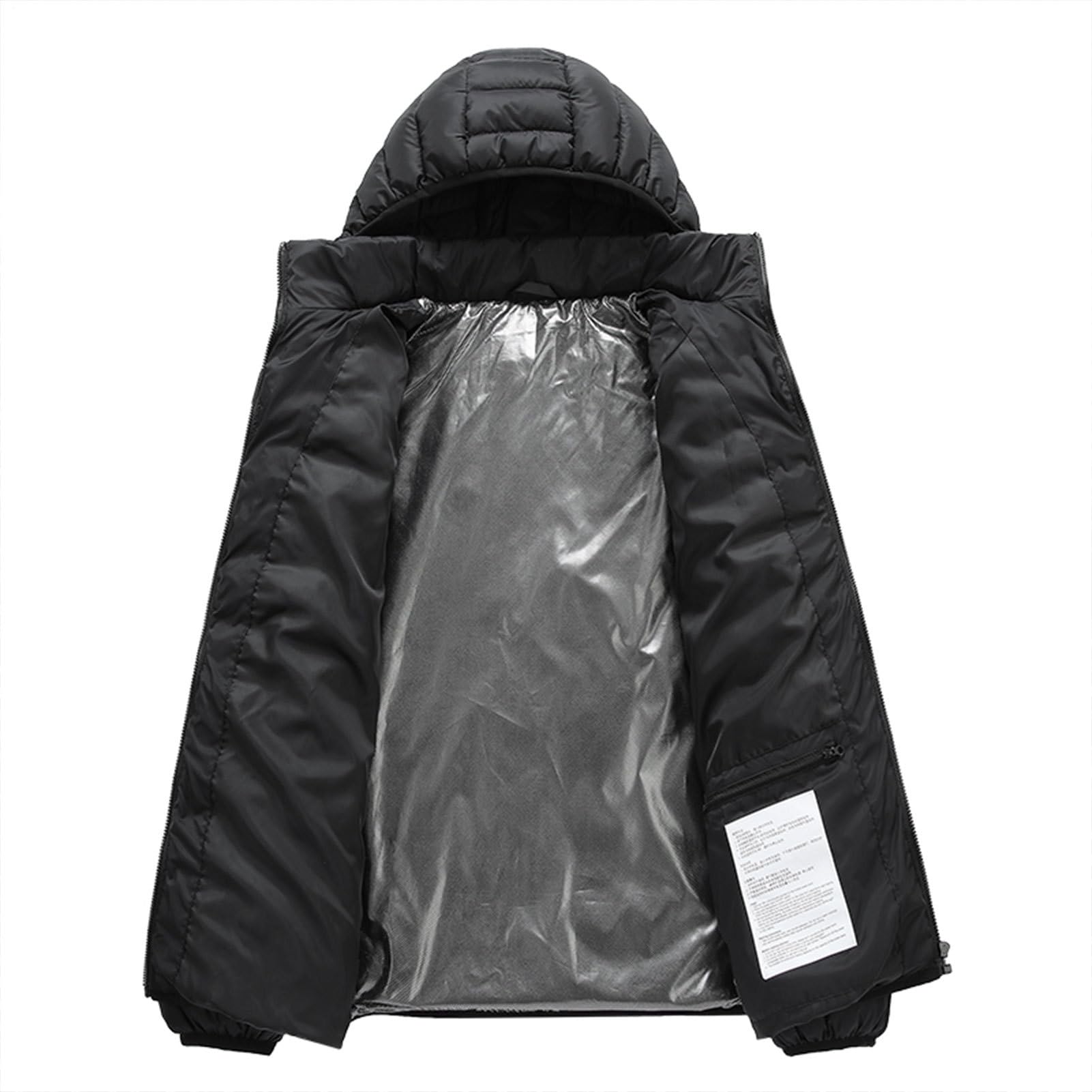 Chaqueta calefactable, Abrigo calentado, Chaquetas cálidas Abrigo térmico Calentador de cuerpo de invierno, Chaqueta con calefacción USB de 3 velocidades Chaquetas de esquí para hombre para escalada