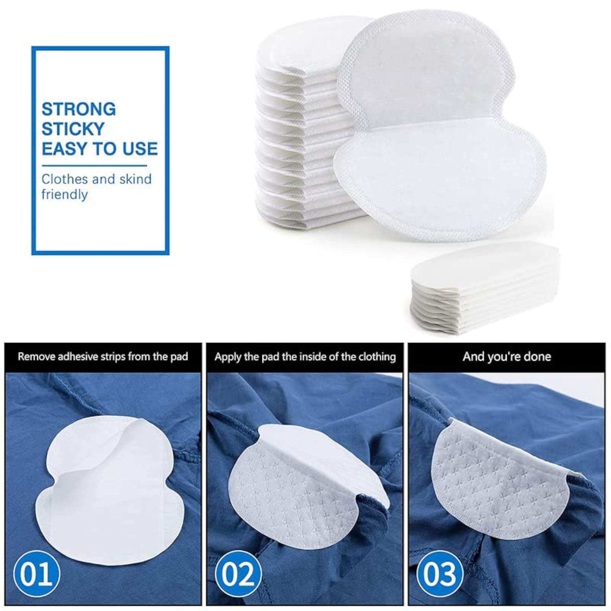 Disposable Underarm Sweat Pads for Women and Men, 70 PCS