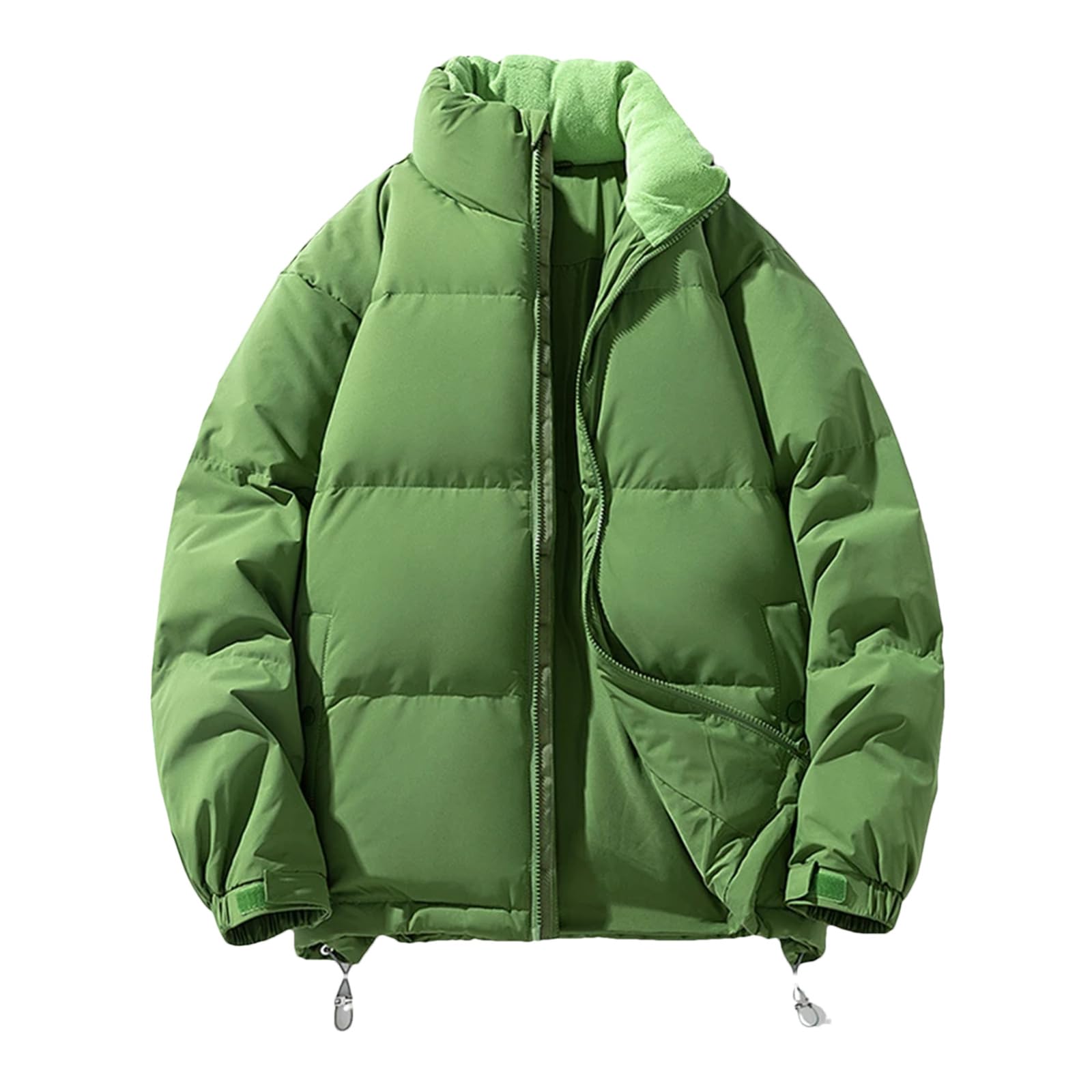 Dcvmvmn Men Loose Stand Collar Down Travel Jacket Casual Long Sleeve Thick Warm Puffer Coats