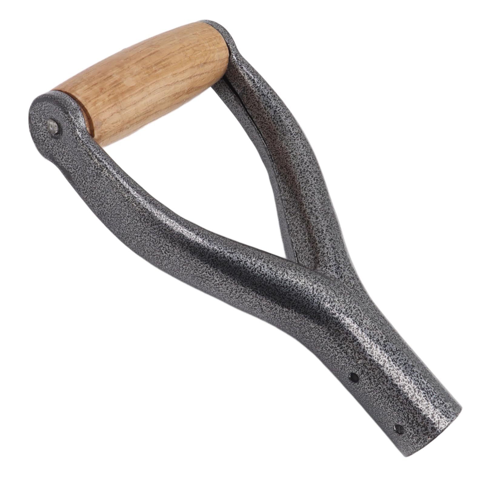 Manche de Pelle, Forme Y Diamètre Intérieur de 12,22 Pouces Poignée de Rechange en Fer Protection des Mains Accessoire de Jardin pour Creuser Poignée de Pelle avec Poignée en Bois