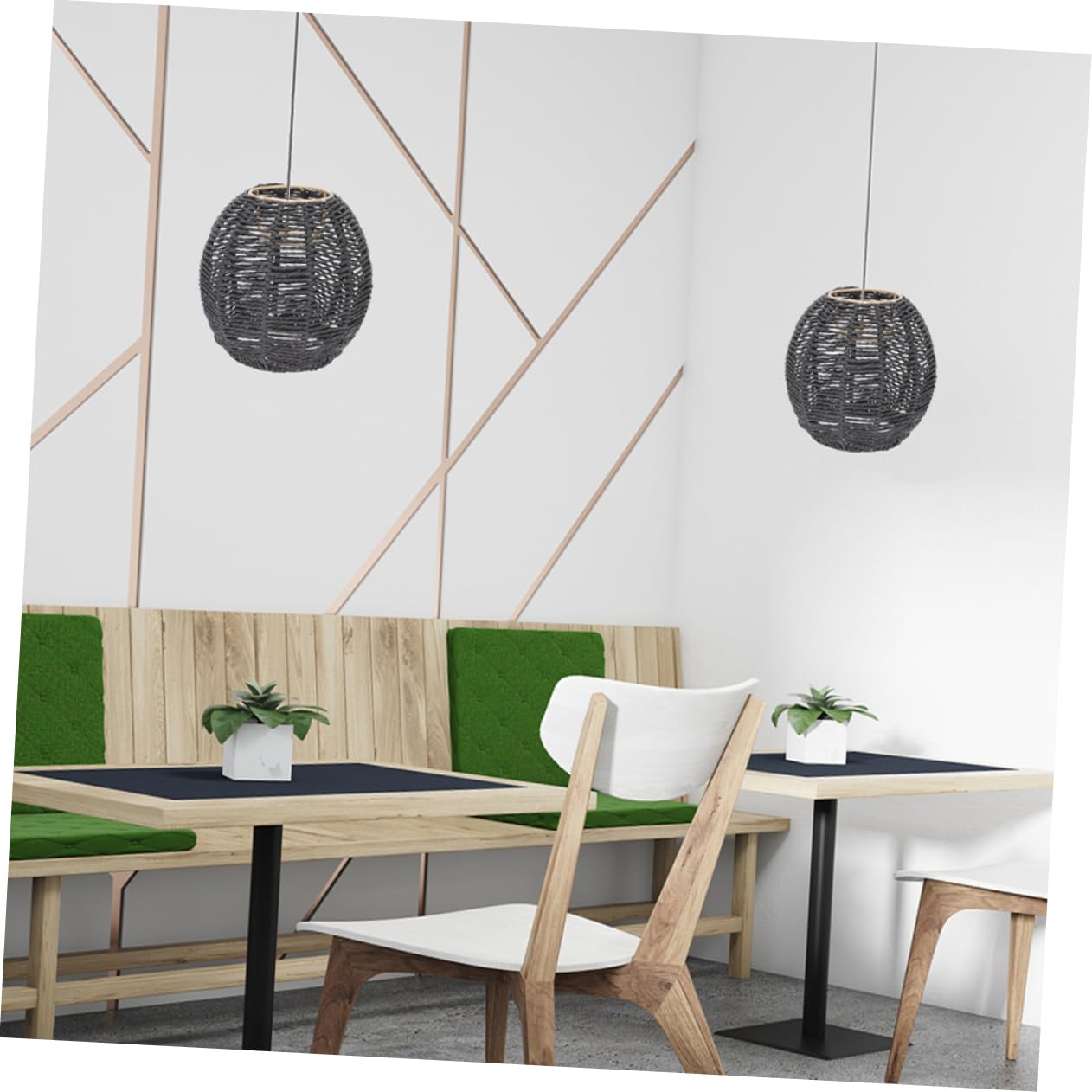 2pezzi Lampadario Sospensione Stile Retro Carta Di Riso Copertura Leggera Per Illuminazione Casa Per Cucina Ristorante