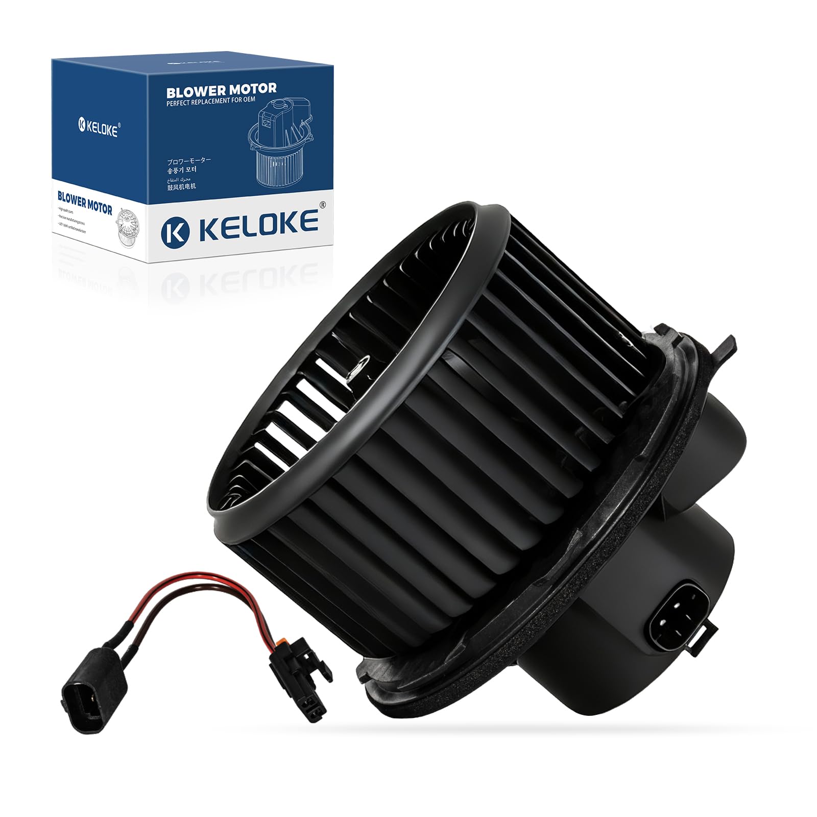 KELOKE Front AC Heater Blower Motor for Chevrolet &amp; GMC &amp; Cadillac &amp; Hummer | 2007-2014 Avalanche Silverado Suburban Tahoe &amp; Sierra Yukon &amp; Escalade &amp; H2, with Fan Cage, Replace# 700164