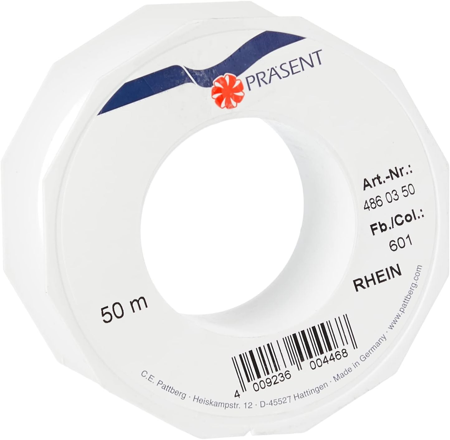 Präsent Cord Ribbon, 3 mm Width, 50 m Length, Cream