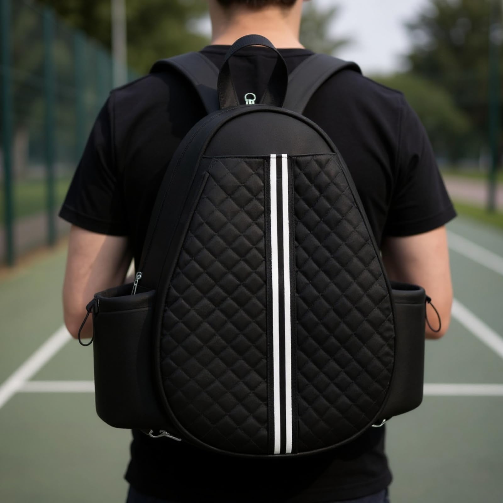 Plecak Pickleball dla mężczyzn i kobiet, wielofunkcyjna torba na rakiety z lekkiego włókna poliestrowego, pasuje do wiosła i sprzętu sportowego, uchwyt na butelkę wody, wszechstronny do