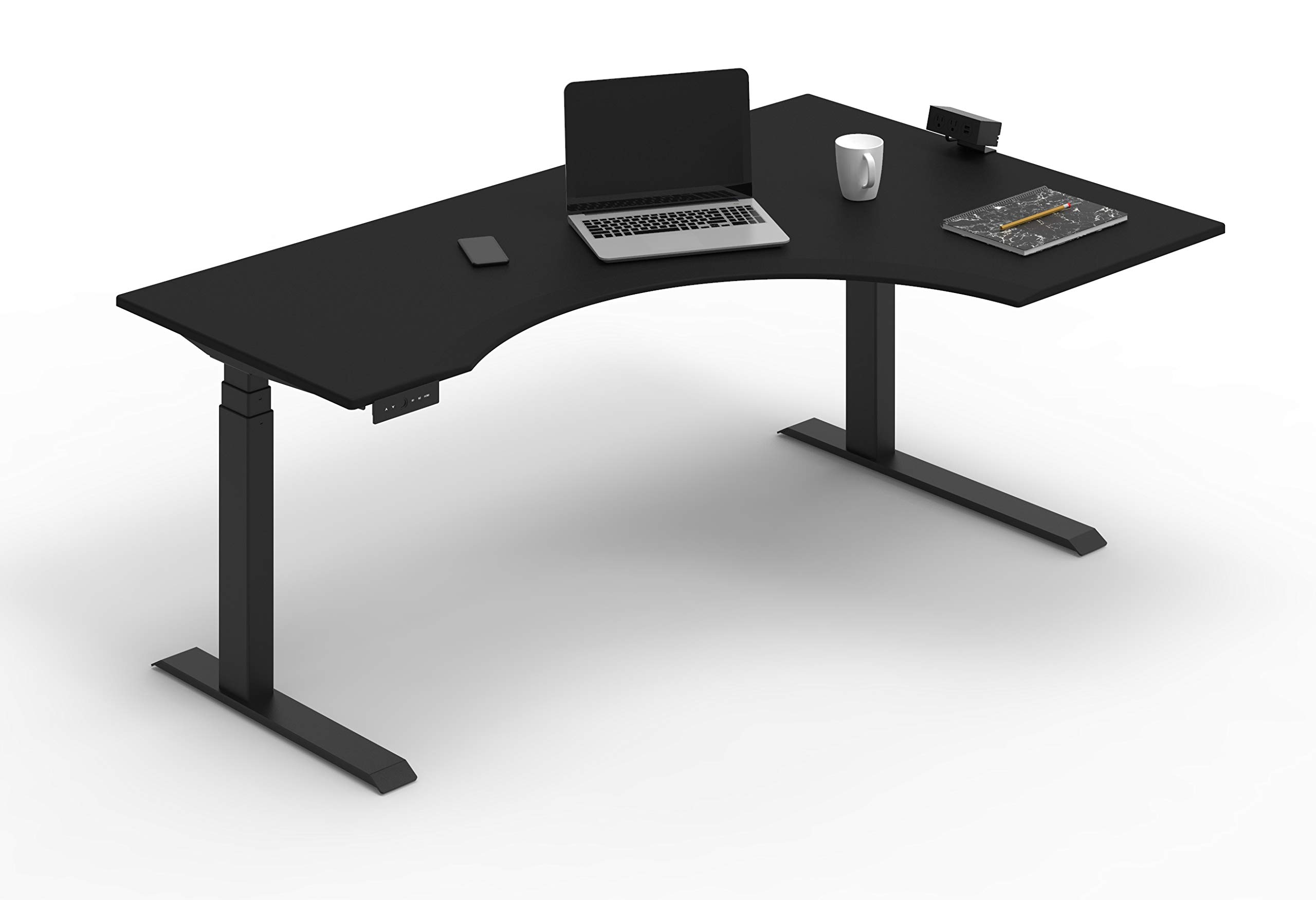 Buy Stand Up Desk Store Electric Adjustable Height Curved Corner LShaped Standing Desk with