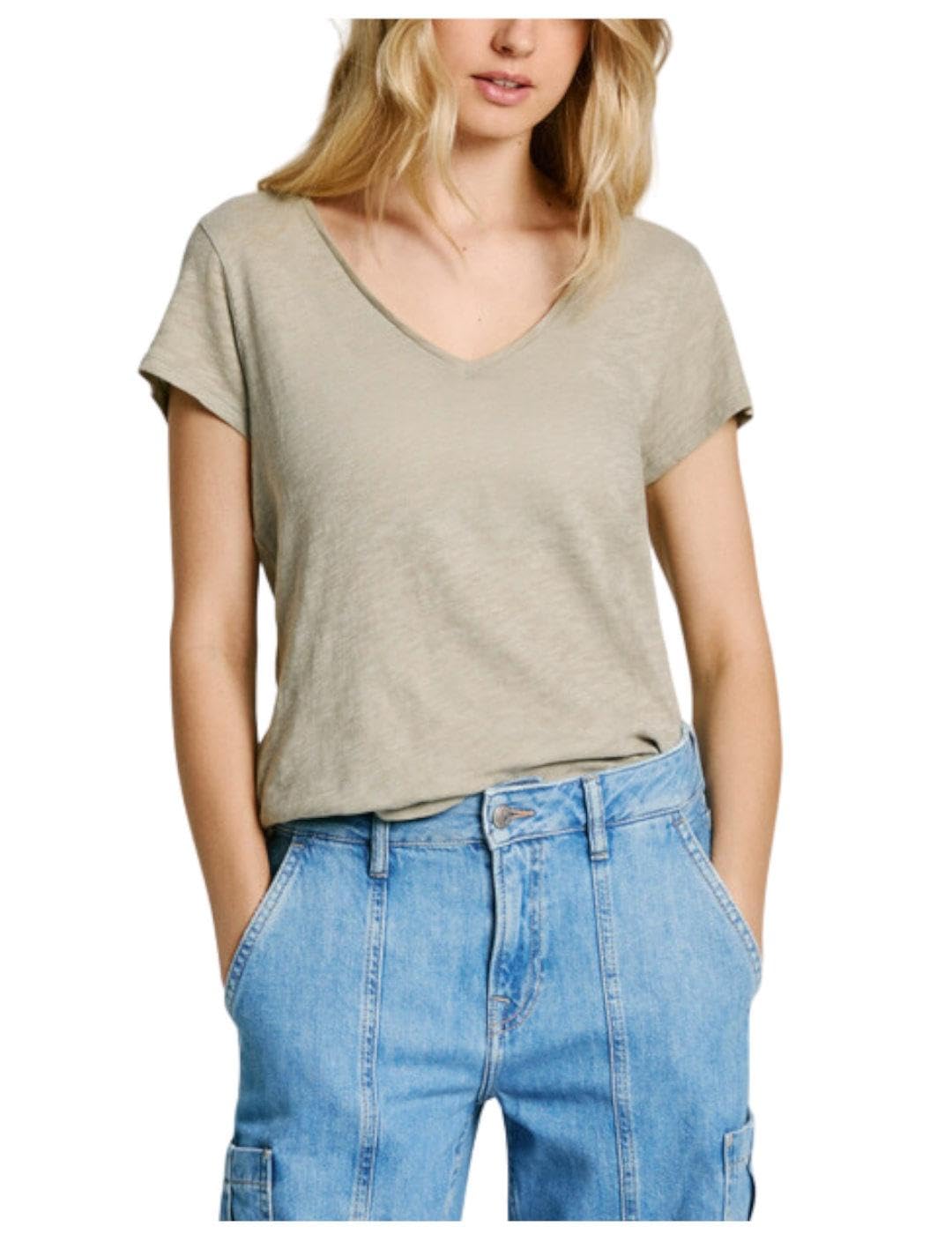 Pepe Jeans Ezzy, Camiseta Mujer, Green (Washed Green),