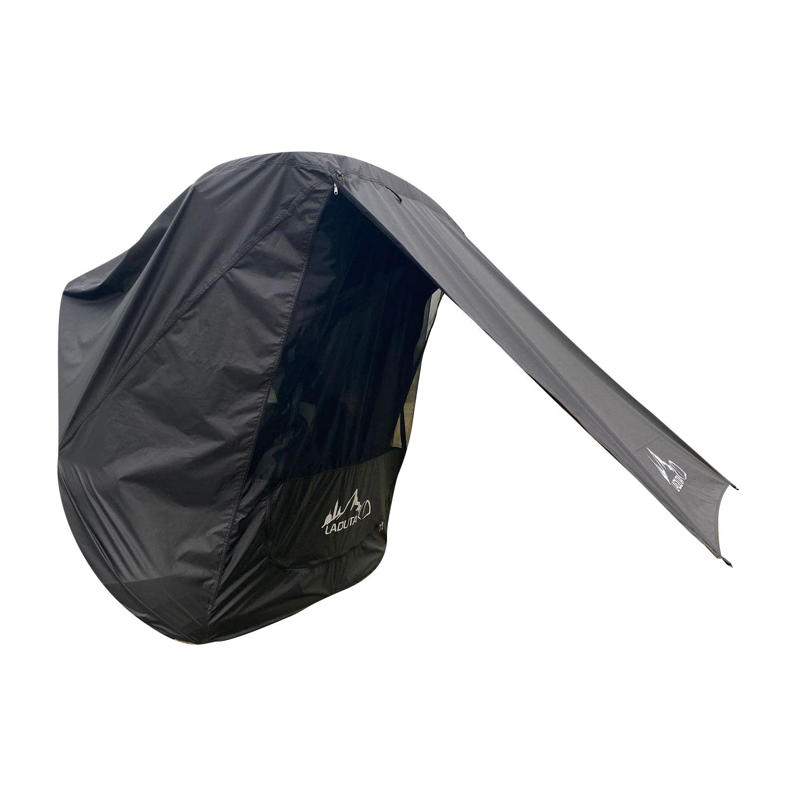 UJEAVETTE Sun Shelter SUV Trunk Tent Car Rear Canopy Hiking Picnic Awning Black-image-36