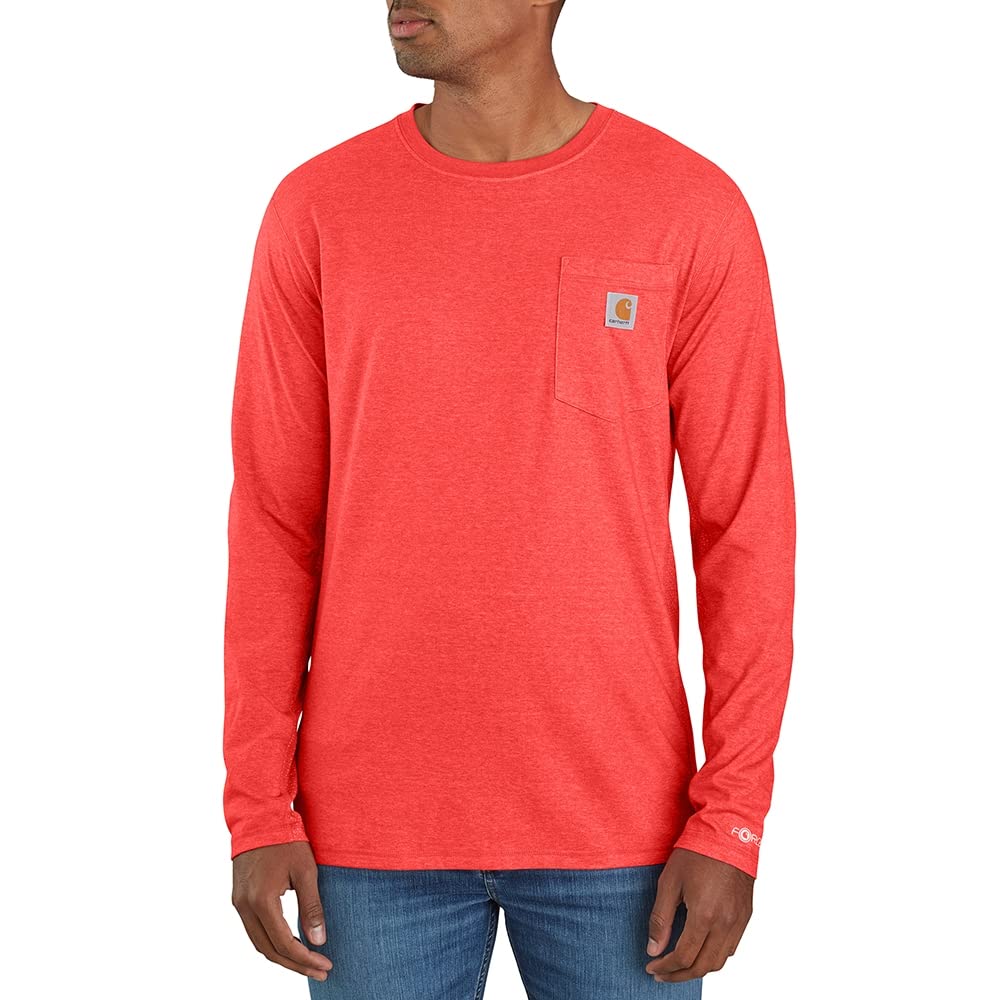 Carhartt Men's Blackcurrant Heather Force Relaxed Fit Midweight Short Sleeve Pocket T-Shirt, L