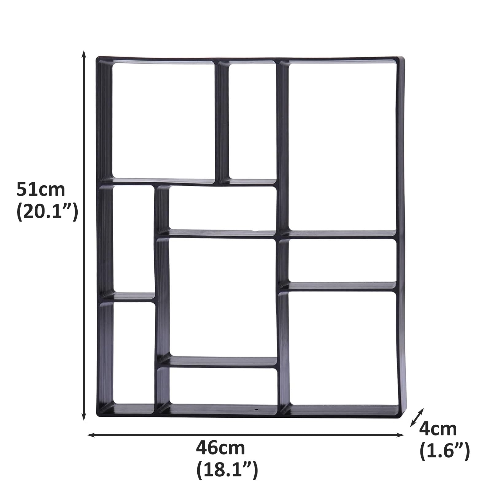 Forma do odlewania betonu, forma do tarasu, wielokrotnego użytku, z tworzywa sztucznego, forma do cegieł cementowych, do podłóg ogrodowych na zewnątrz, 50 x 40 x 3,5 cm