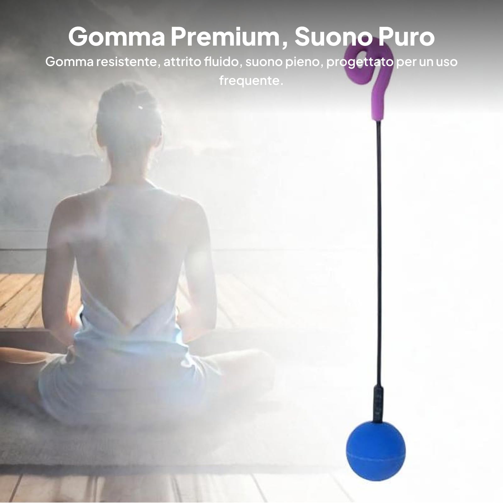 F Fityle Gong Mallet Percussioni acustiche 27 cm con testa a sfera in gomma Suoni di Egong Sound Mallet per strumentisti