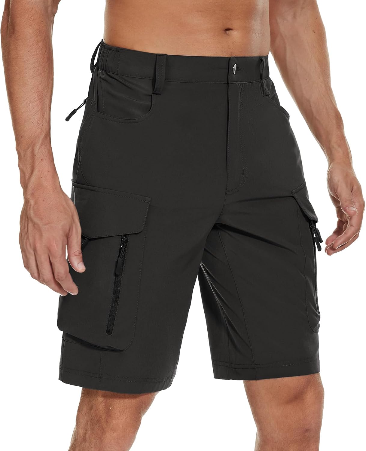 Moosehill Men's Hiking Cargo Shorts with 7 Pockets Quick Dry for Casual Work - Image 2