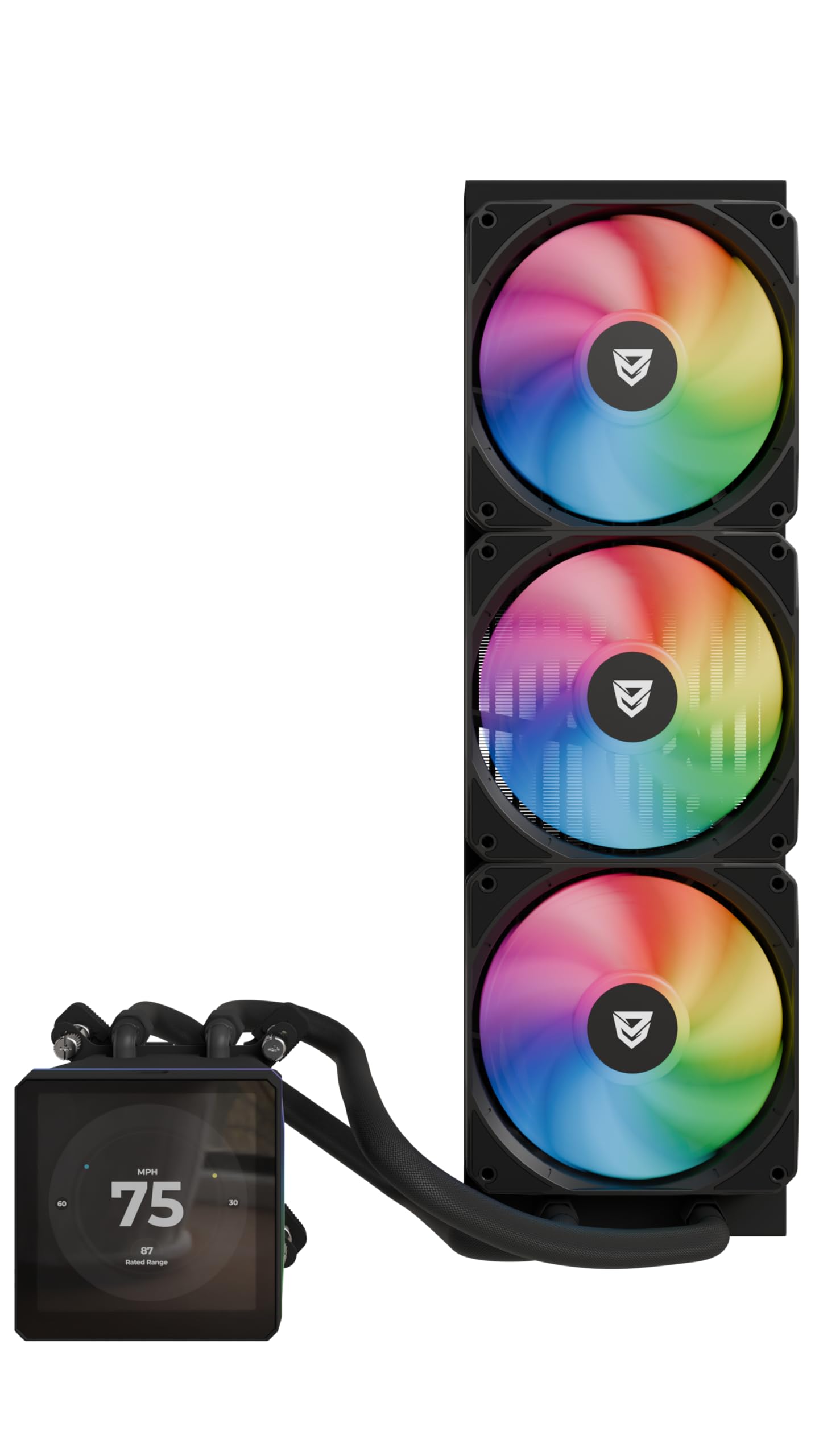 Nfortec Sedna refrigeración líquida CPU 360mm ARGB pantalla LCD compatible AMD e Intel, color negro