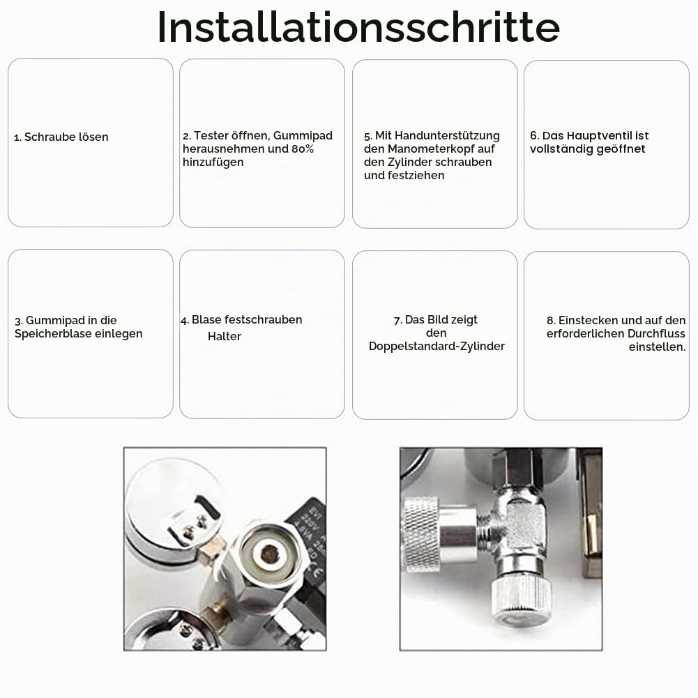 CO2 Druckminderer mit Magnetventil Manometer und Rückschlagventil,Mehrweg Aquarium Magnetventil Blasenzähler W21.8 Interface