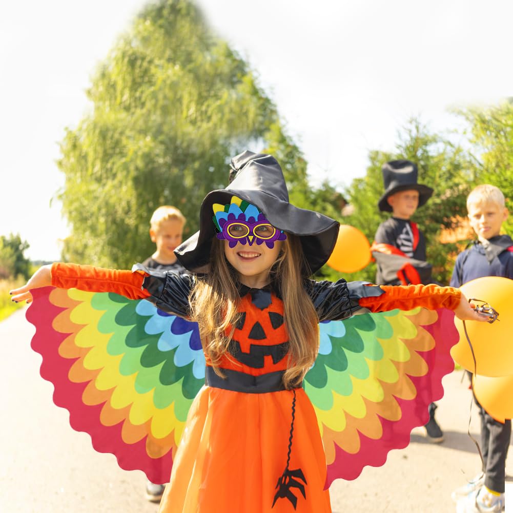 AffeGifts Parrot Costume Kids, Bird Wings for Kids Parrot Wings Cape with Mask for 3-8 Years Children Dress Up Cosplay Party Halloween Outfits - Image 2