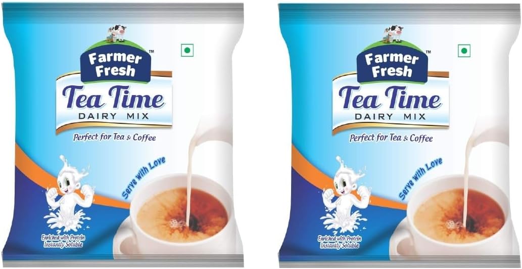 Farmer Fresh Tea Time Dairy Mix โ 500g x 2 Packs (Total 1kg) โ Low Fat Milk Powder โ Perfect Tea Whitener & Coffee Creamer โ Rich & Creamy Taste
