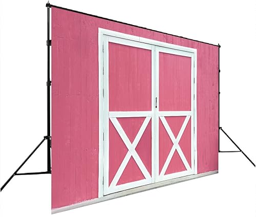 Miniatura 3 de Lofaris Telón de fondo de madera de granero rosa para puerta, estilo vintage de granja occidental, fondo de fotografía de vaquera, feliz cumpleaños,
