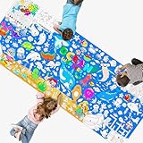 Ozean Ausmalposter, großes Ausmalpapier 76 cm x 190 cm, Jumbo-Größe, blaues Meer-Thema, DIY Malen, Zeichenbanner/Tischdecke
