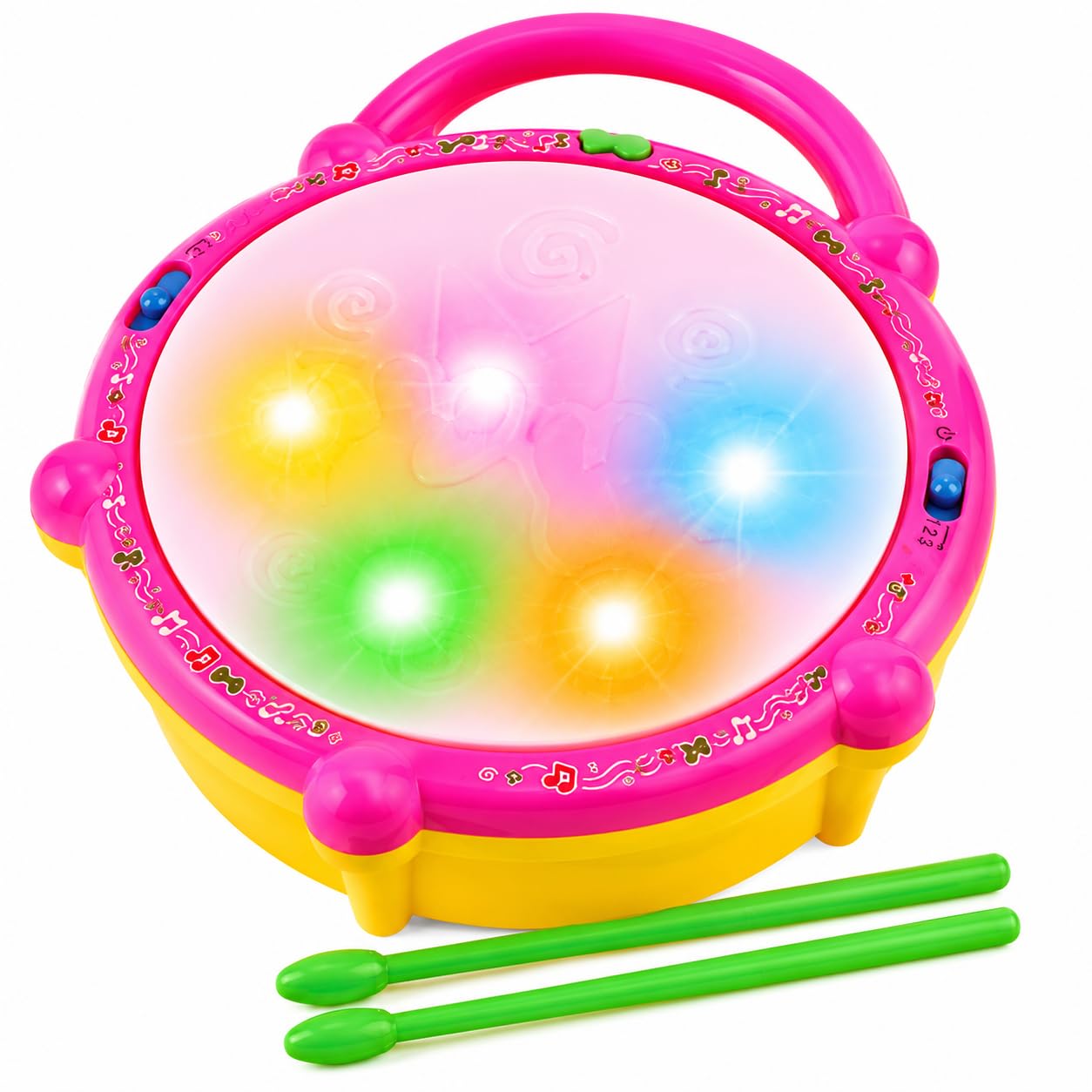 Stylo Kreations Musical Drum Toy with 3D Lights and Flash Sounds for Kids | 3 Game Modes | 9 Songs | Volume Control | for Babies 6 Months+-image-5