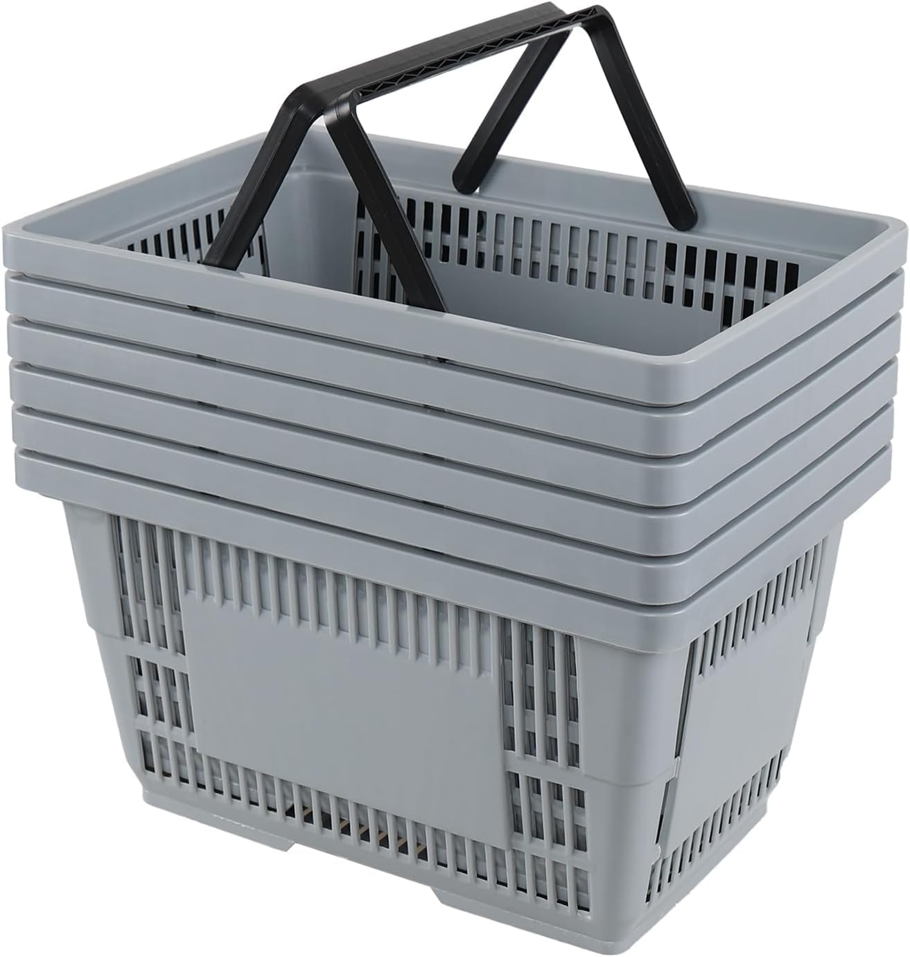 Tragbare Einkaufskörbe (28 L), 6er-Set Mit Ergonomischen Griffen, Ideal Zum Einkaufen, Aufbewahren Und Organisieren – Robust Und Leicht