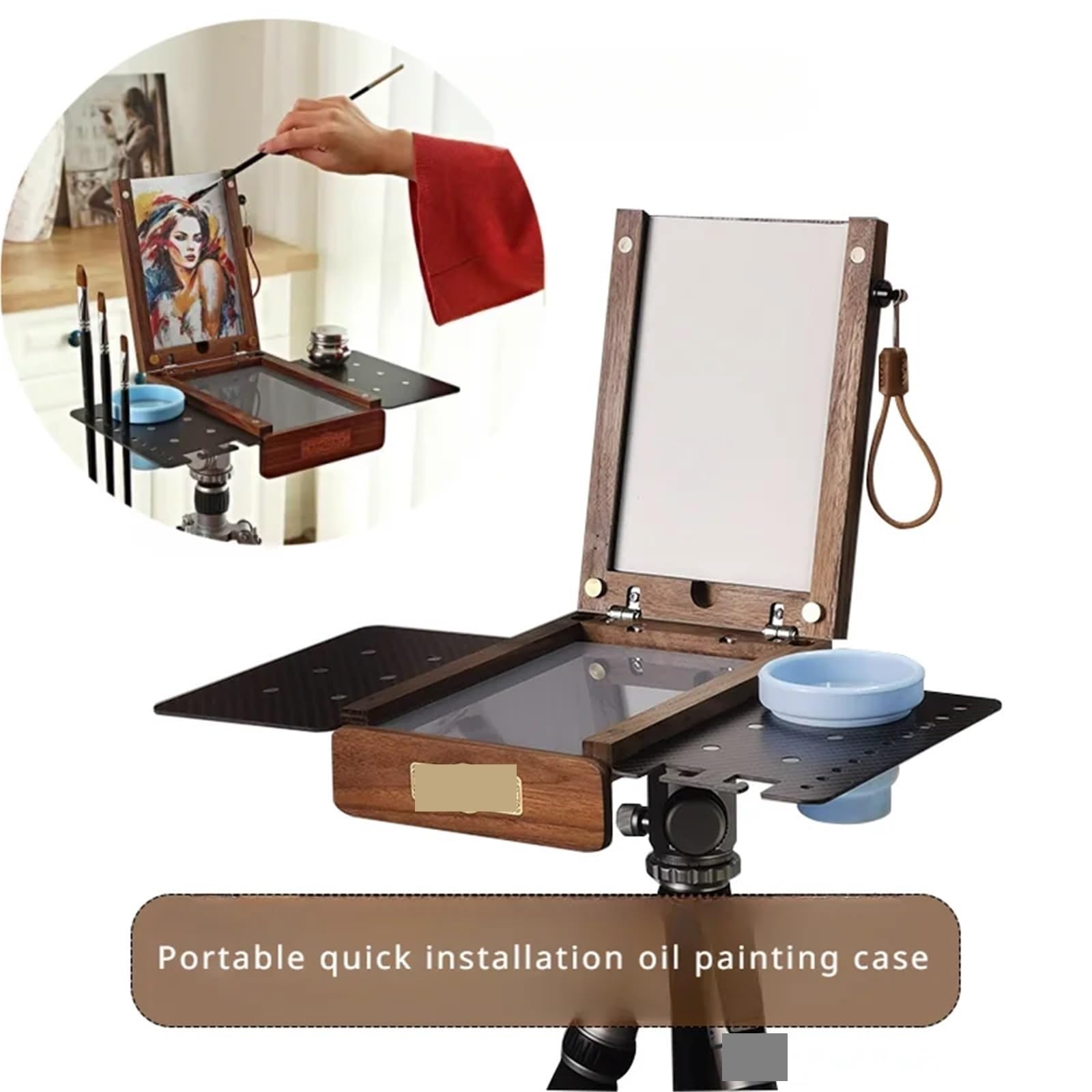 Tragbarer Malkoffer Faltbare, tragbare, schnell zu installierende Holzbox for Kunststudenten im Freien, Skizze, speziell, multifunktional, faltbar, for Reisen, Ölgemälde(Type b)