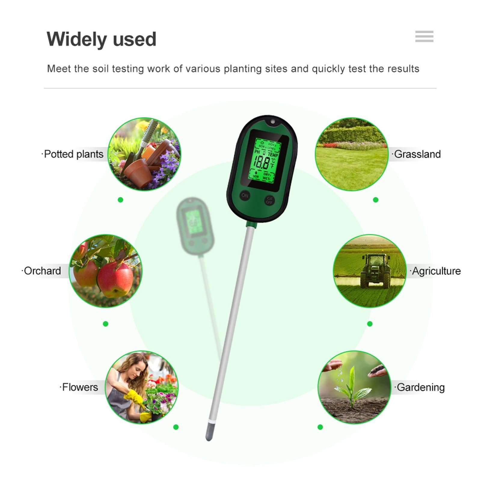 Humidimètre 4/5 en 1 Sol PH mètre lumière du Soleil hygromètre LCD numérique Jardin Plante Fleurs capteur de température capteur Outil de Test d'humidité de l'environnement(5 in 1)