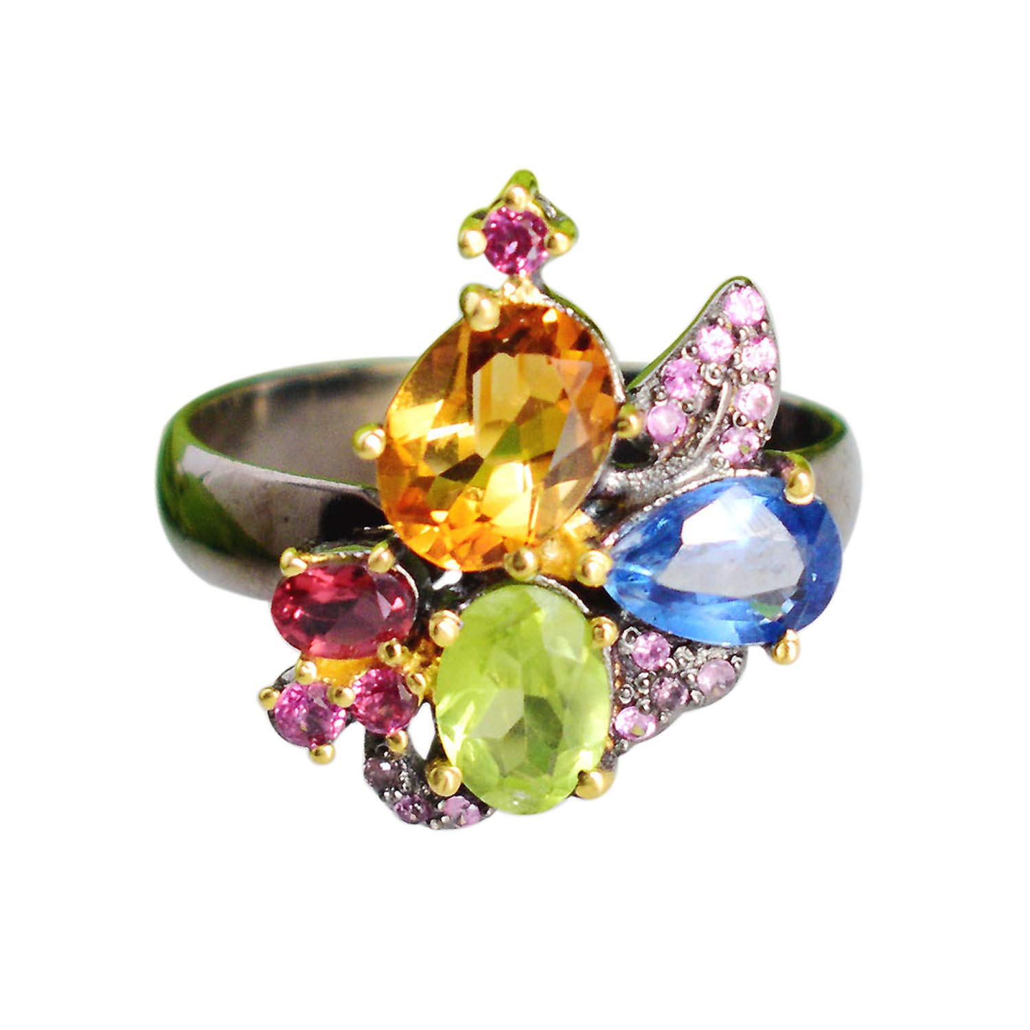 Ravishing Impressions Excellent Quality Kynite,Citrie Peridot Gemstone 925 Solid Sterling Silver,Gold Plated Ring,Handmade Jewelry, (B08N6RBJT6) Amazon Price History, Amazon Price Tracker