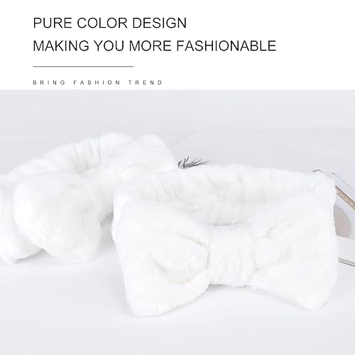 Miniatura 3 de Paquete de 6bandas para el cabello con moño, para maquillaje facial, suaves, de polar, para la ducha y para lavarte la cara