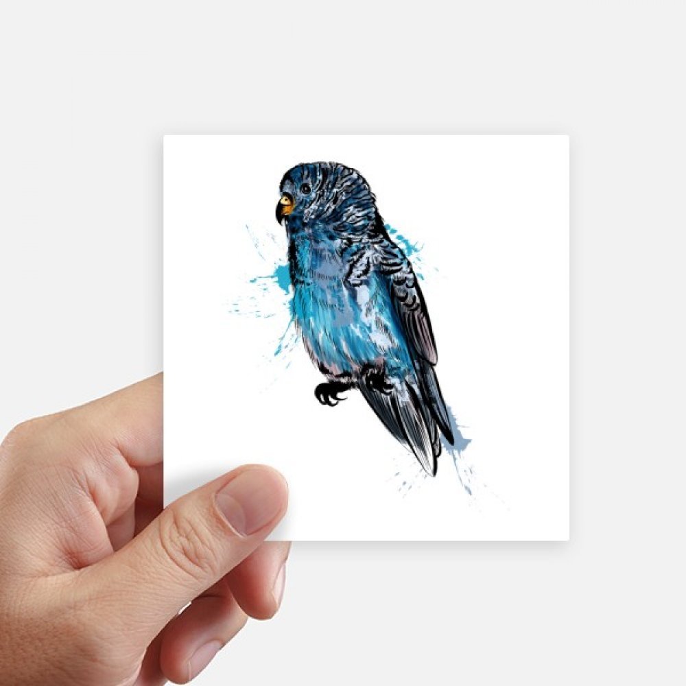 Autocollant oiseau perroquet noir bleu pour déco pc portable et moto