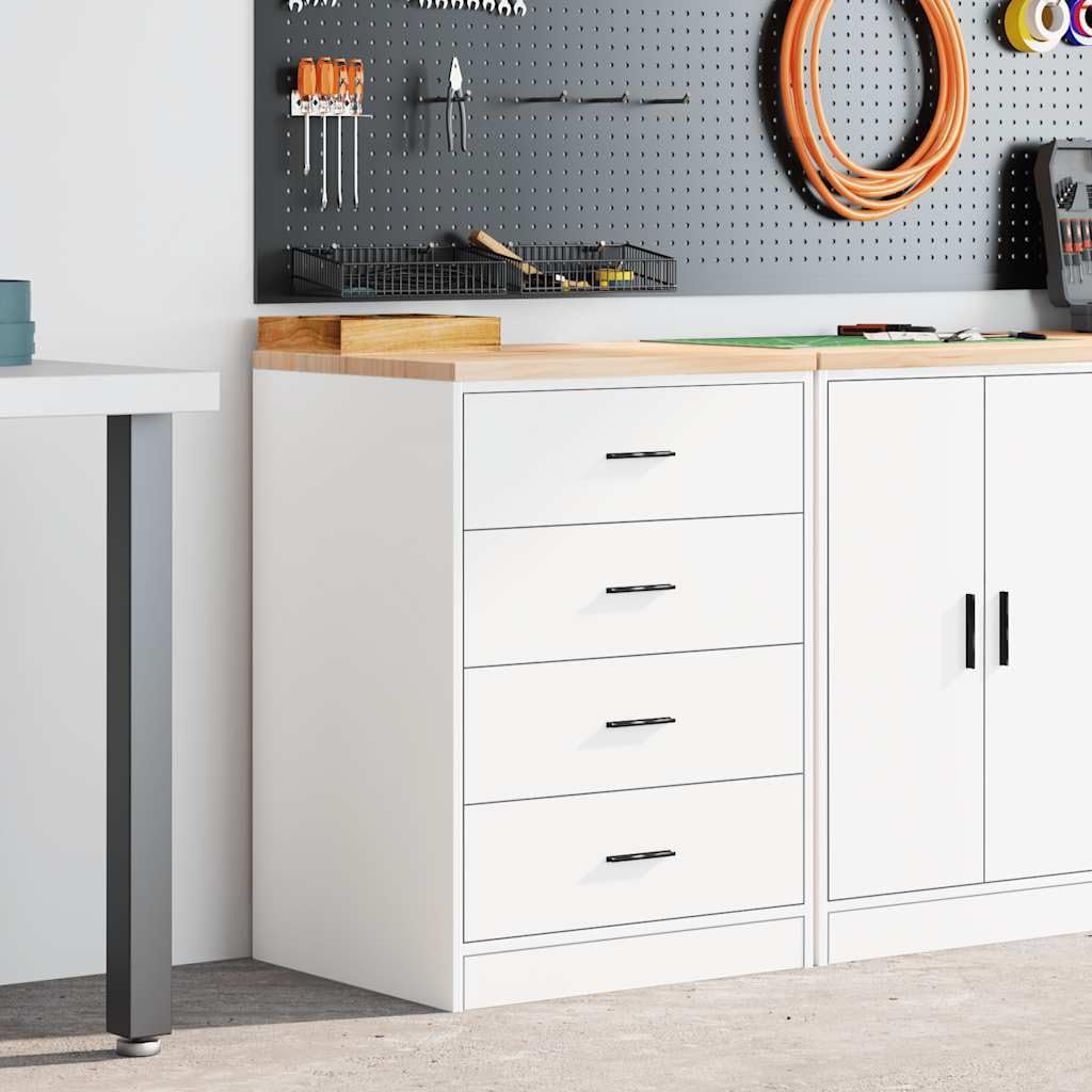 Armoire de Rangement de Garage Blanc 60x51x85 cm Bois de pin,Entreprise & Industrie,Stockage Industriel,Armoires industrielles,29.4 kg-860598