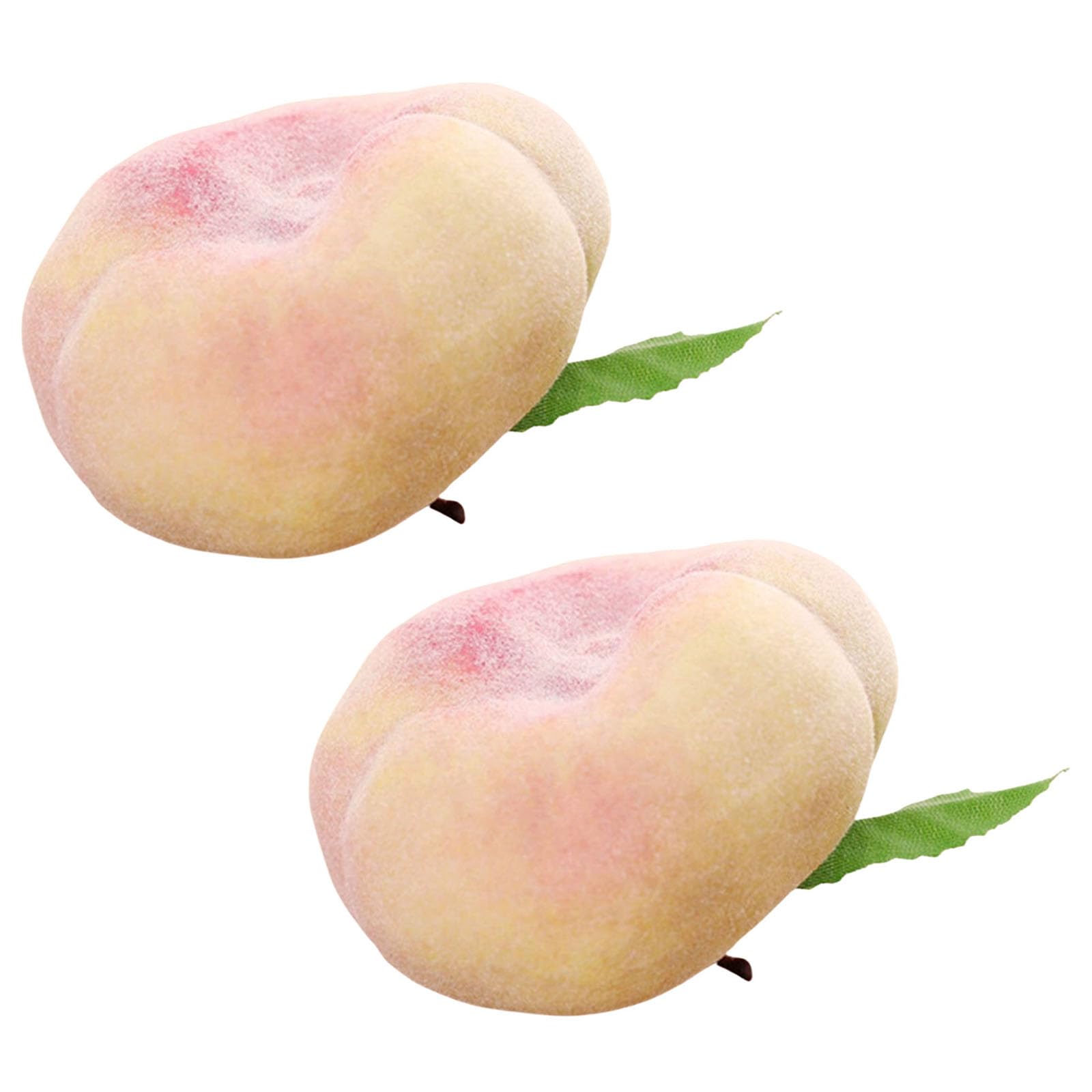 Msioytog 2pcs Artificial Peach Fruit Realistic Faux Fruits Peaches for Home Kitchen Table Decoration and Photography Home Decoration