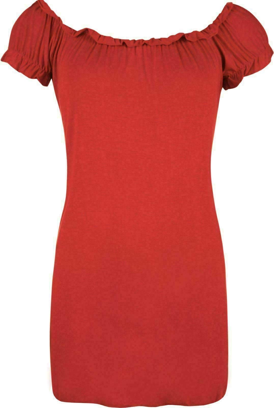 FAIRY BOUTIQUE Ladies Off Shoulder Gathered T Shirt Tops Womens Gypsy Boho Ruched Elasticated Stretch Top