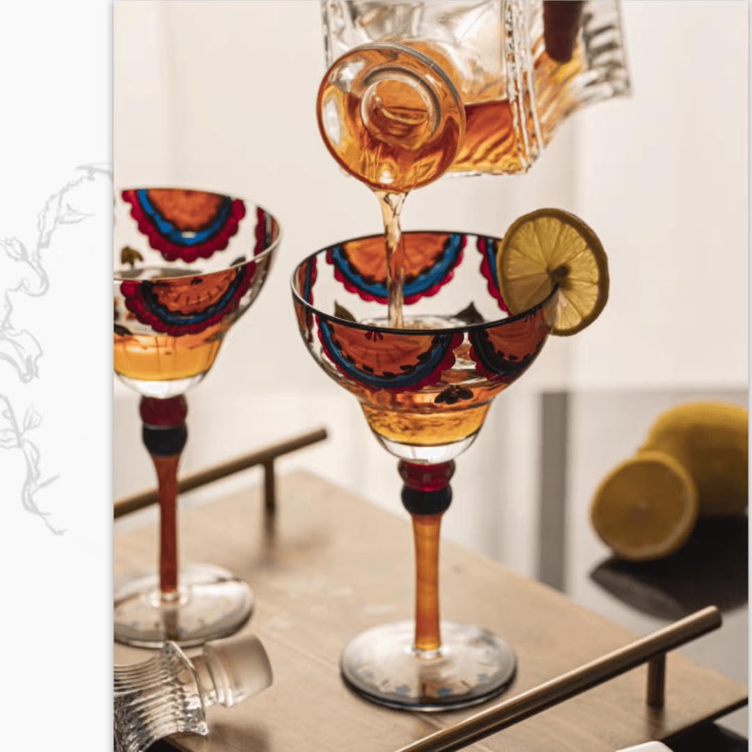 Supercap - Vasos de margarita, vasos soplados a mano para cócteles, vasos de bar clásicos, perfectos para el hogar, restaurantes y fiestas, 1 unidad